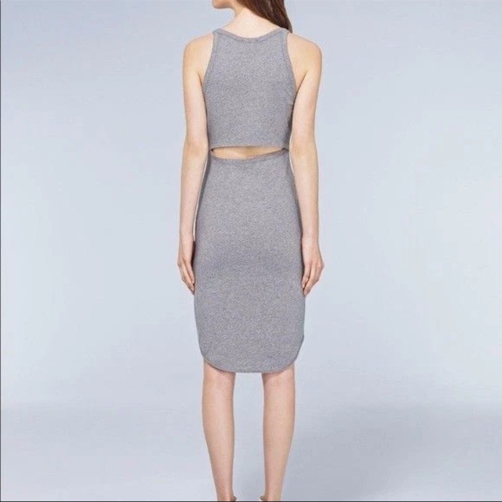 Aritzia Wilfred Free Light Heather Gray Exposed Back Yasmin Midi Dress - Picture 5 of 11